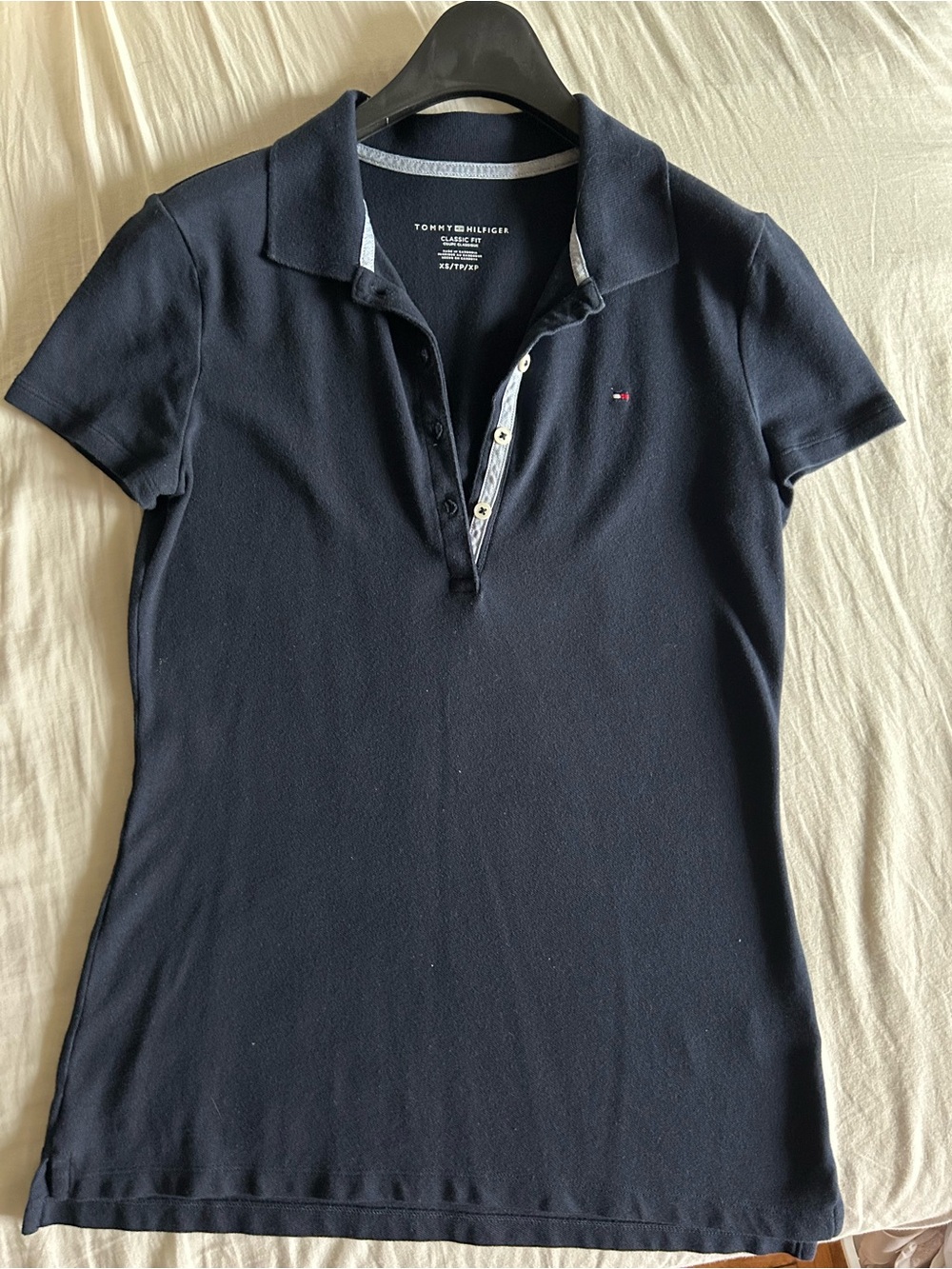 Tommy Hilfiger Women's Navy Blue Short-Sleeve Polo Shirt